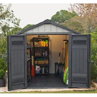 Abri en résine, Brossium 757, 4 m², gris, avec plancher, abri de jardin, achat, pas cher