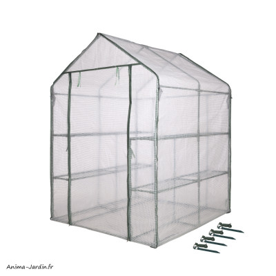 Serre de jardin souple, 2m², étagères, housse renforcée, serre pas cher, Nature, achat