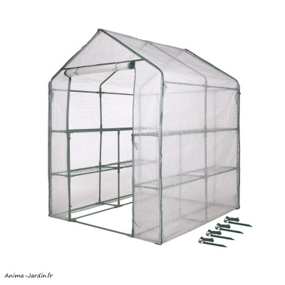 Serre de jardin souple, 2m², étagères, housse renforcée, serre pas cher, Nature, achat