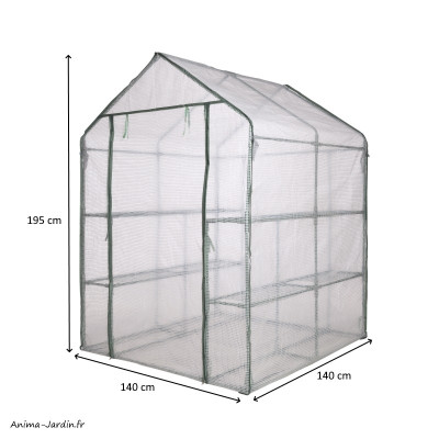 Serre de jardin souple, 2m², étagères, housse renforcée, serre pas cher, Nature, achat