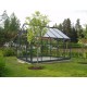 Serre de jardin en aluminium laqué, 128, gris, 8,88 m², verre trempé, avec base, achat, pas cher