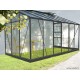 Serre de jardin en aluminium laqué, Solarium, 9,6 m², anthracite, verre trempé, avec base, achat, pas cher