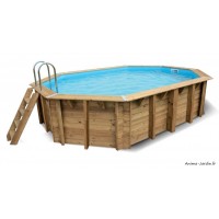 Piscine OCEA, 3,55x5,50 m, H120cm, entourage bois, UBBINK, qualité, achat, vente, pas cher