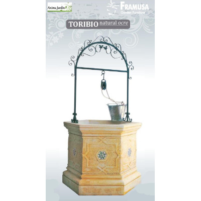 Puits en pierre reconstituée, vieilli, Framusa, puits de jardin, TORIBIO, achat