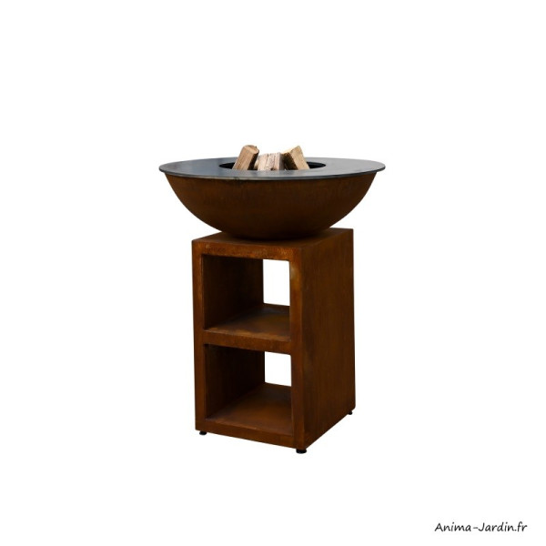 Braséro en acier corten 3 en 1, Piatto medium, Ø.84 cm, Quoco