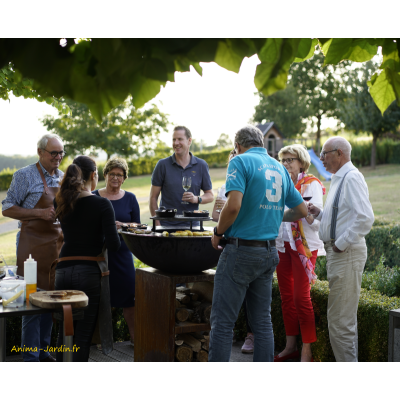 Braséro, Piatto medium Corten, ø 84 cm, aspect rouillé naturel, Quoco, braséro 3 en 1, plancha, barbecue, Fargau, achat