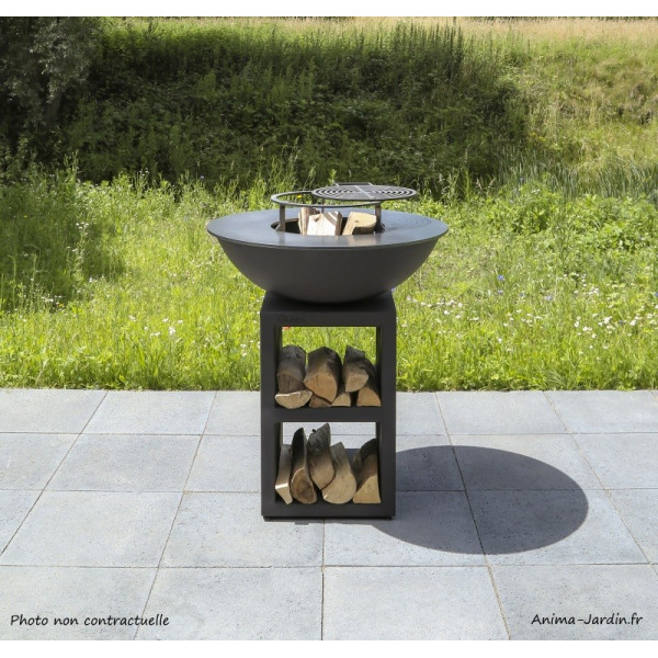 Braséro en acier noir 3 en 1, Piatto medium, Ø.84 cm, Quoco