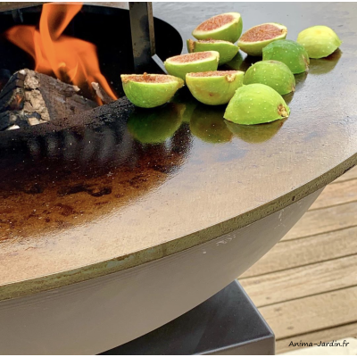 Braséro, Piatto medium black, ø 84 cm, Quoco, acier peint, braséro 3 en 1, plancha, barbecue, Fargau, achat