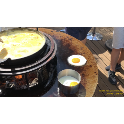 Braséro, Piatto medium Corten, ø 84 cm, aspect rouillé naturel, Quoco, braséro 3 en 1, plancha, barbecue, Fargau, achat