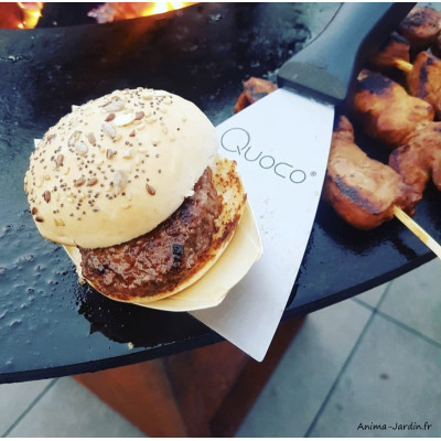 Braséro, Tavolo Corten Large, ø 94 cm, avec meuble, aspect rouillé naturel, Piatto, Quoco, braséro 3 en 1, Fargau, achat