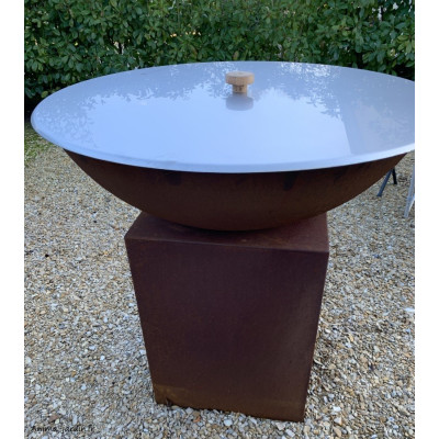 Couvercle en inox pour braséro Quoco, avec poignet bois, couvercle, Fargau, achat, pas cher