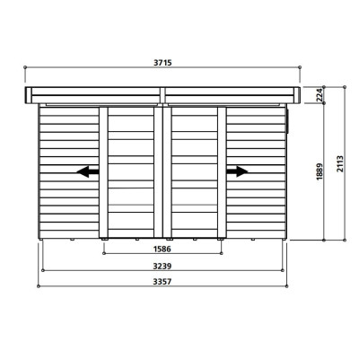 Abri de jardin en bois 19 mm, Sjobo, toit plat, 8,39m², Solid, pas cher, achat, vente