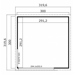 Abri de jardin en bois, 9m², 44 mm, DOMEO 1, avec baie vitrée, épicéa, moderne, achat