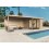 Abri de jardin en bois avec baies vitrées, Sagres, avec avancée, 28 mm, 9 m², toit plat, Solid, achat