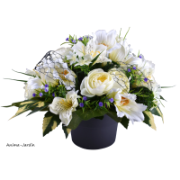Coupe Anémone, Renoncule & Alstromeria, H.30 cm, composition de fleurs, toussaint, rameaux, tergal, achat, pas cher