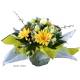 Bouquet Bulle Tulipe, Gerbera & Delphinium, H.34 cm, composition de fleurs, toussaint, rameaux, tergal, achat, pas cher