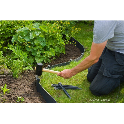Bordure de jardin, noir, polyéthylène recyclé, flexible, bordure gazon, allée, pieds d'arbres, Nature Jardin, achat, pas cher