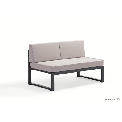 Salon de jardin en aluminium, gris, Relax, canapé d'angle, canapé modulable, achat, pas cher