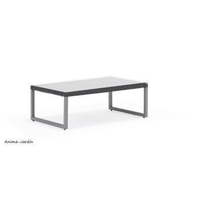 Salon de jardin, Clever, 4 places, noir et gris, salon d'extérieur, canapé, fauteuils, achat, pas cher