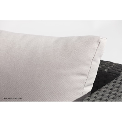 Salon de jardin, Clever, 4 places, noir et gris, salon d'extérieur, canapé, fauteuils, achat, pas cher