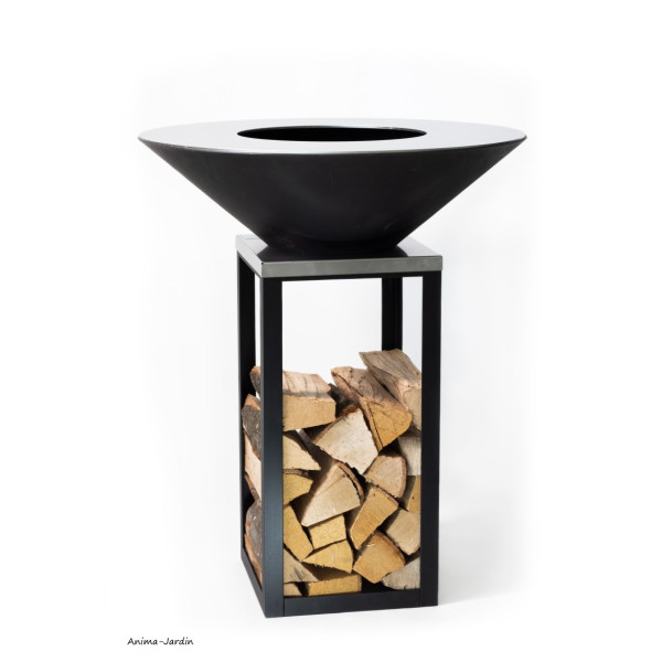 Barbecue 2 en 1, Fyro Noir, ø 80 cm, inox, barbecue, plancha, BGS, achat, pas cher