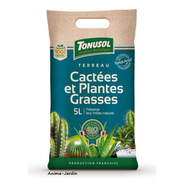 Terreau Cactées Bio, Plantes Grasses,  sac de 5 L, espèces cactées, jardinage, potager, achat, pas cher