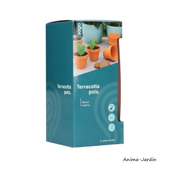 Pots en terre cuite, 7/8cm, 9 pots, jardin, graines, jardinage, culture, achat, vente, pas cher