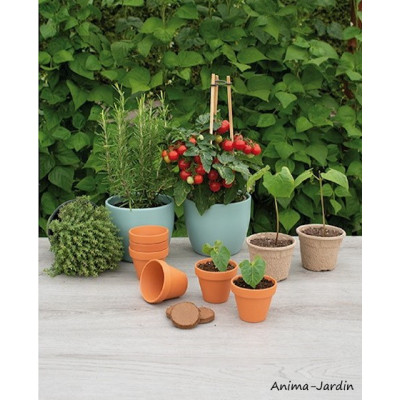 Pots en terre cuite, 7/8cm, 9 pots, jardin, graines, jardinage, culture, achat, vente, pas cher