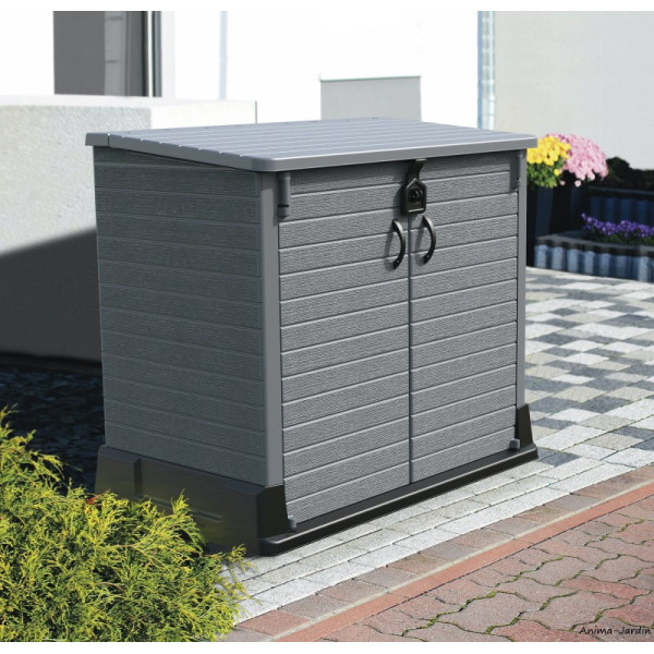 Coffre de rangement en résine, cache-poubelle, 850L, Duramax, jardin, résine, coffre de jardin, BGS, achat, pas cher