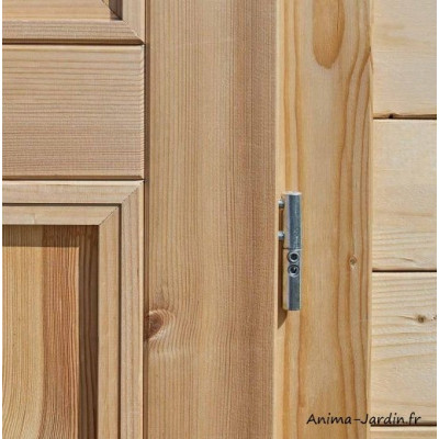 Abri de jardin en bois, Shelty+ 9 m², 28 mm, avec toit en acier galvanisé, rangement, Forest-Style, achat, pas cher