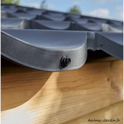 Abri de jardin en bois, Shelty+ 9 m², 28 mm, avec toit en acier galvanisé, rangement, Forest-Style, achat, pas cher