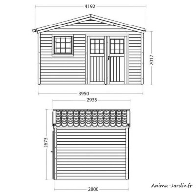 Abri de jardin en bois, Shelty+ 11 m², 28 mm, avec toit en acier galvanisé, rangement, Forest-Style, achat, pas cher