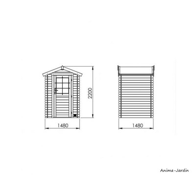 Abri de jardin en bois, Huron 2,2m², 19 mm, avec toit en feutre bitumeux, rangement, Forest-Style, achat, pas cher