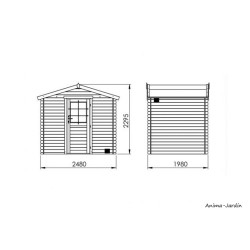 Abri de jardin en bois, Kariba 4,9m², 19 mm, avec toit en feutre bitumeux, rangement, Forest-Style, achat, pas cher