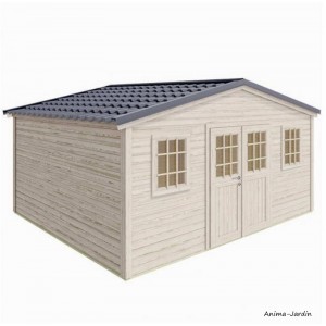 Abri de jardin en bois, Shelty+ 18 m², 28 mm, avec toit en acier galvanisé, rangement, Forest-Style, achat, pas cher