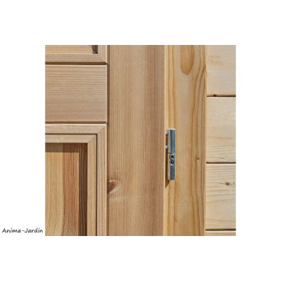 Abri de jardin en bois, Shelty+ 18 m², 28 mm, avec toit en acier galvanisé, rangement, Forest-Style, achat, pas cher