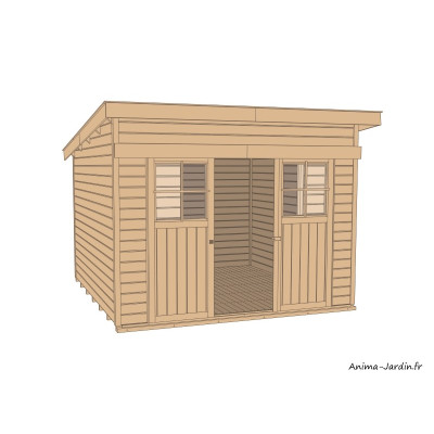 Abri de jardin en bois, 225, 8,7 m², parois 21mm, avec porte coulissante, Weka, achat, pas cher