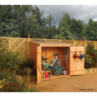 Abri vélo en bois, 1.5 m², Rowlinson, rangement extérieur, achat, pas cher