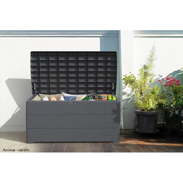 Coffre de jardin, Duramax, jardin, résine, coffre de rangement, banc, BGS, achat, pas cher
