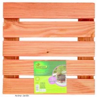 Support plantes à roulettes carré "Flora Roll Lasure", 40x40 cm, pour plantes lourdes, Nortène, achat