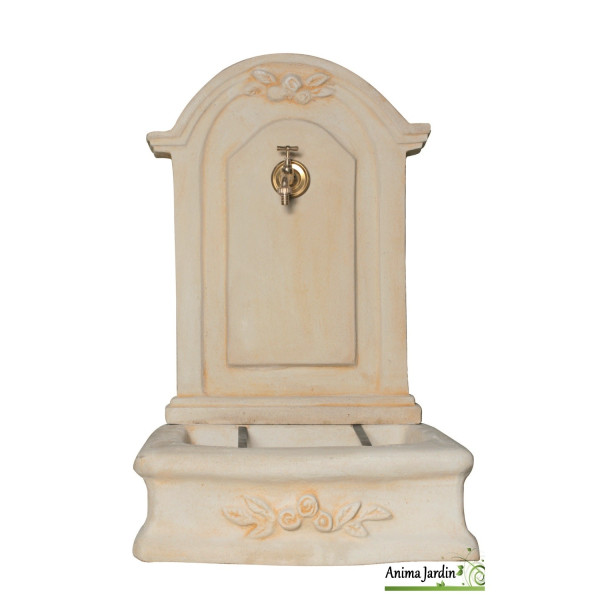 Fontaine murale Romantique MM en pierre reconstituée 96 cm de haut, ton vieilli, achat/vente