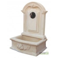 Fontaine murale Romantique GM en pierre reconstituée 119 cm de haut, ton vieilli, achat/vente