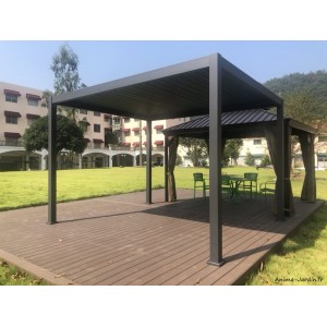 Pergola Bioclimatique, Ombréa, 3,00 x 3,00 m, aluminium, lames orientables, achat, pas cher