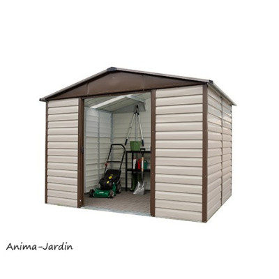 Abri en métal 6,24 m², Yardmaster, beige et chocolat, abri de jardin, métal galvanisé, Trigano, achat, pas cher