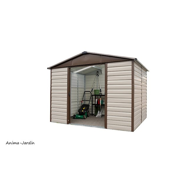 Abri métal aspect bois 11,03 m2 Yardmaster + kit d'ancrage inclus