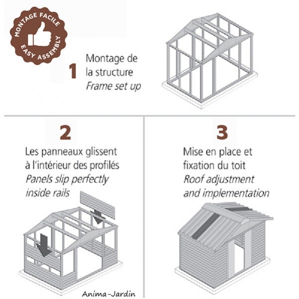 Abri de jardin métal gris Yardmaster 11,03 m² : TRIGANO Store