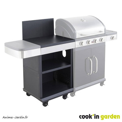Desserte inox, Fidgi, barbecue-plancha, plan de travail, cuisine extérieure, Cook'in Garden, achat, pas cher