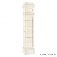 Pilier Médoc 40, H.229 cm, en pierre reconstituée, blanc, pilier complet, portail, Grandon, achat, pas cher