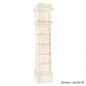 Pilier Médoc 30, H.201 cm, en pierre reconstituée, blanc, pilier complet, portail, Grandon, achat, pas cher