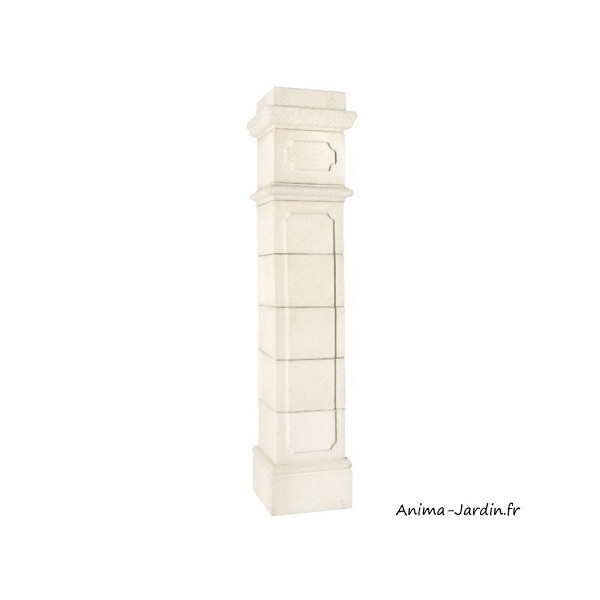 Pilier Médoc 30, H.201 cm, en pierre reconstituée, blanc, pilier complet, portail, Grandon, achat, pas cher